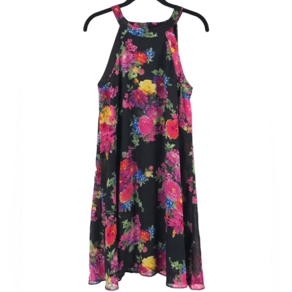 Betsey Johnson Floral Trapeze Swing Sleeveless Dress Lined Size 6 - Picture 5 of 13